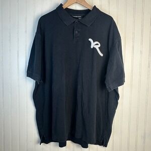 Vintage Rocawear Polo Shirt Mens 3XL Black Big Logo Embroidered Casual Classic